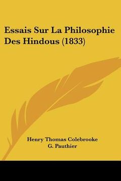 portada essais sur la philosophie des hindous (1833) (en Inglés)