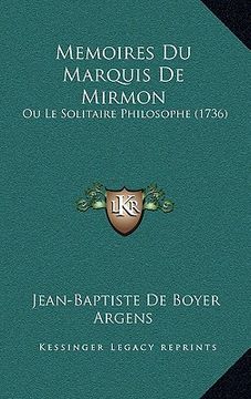 portada memoires du marquis de mirmon: ou le solitaire philosophe (1736)