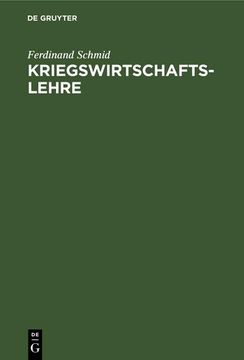 portada Kriegswirtschaftslehre (in German)