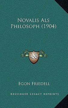 portada Novalis Als Philosoph (1904) (en Alemán)