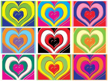 portada Bright Love Heart pop art Andy Warhol a4 Size Satin Paper Photo Print Stunning 260Gsm(297 x 210 mm or 11. 7 x 8. 3 Inches) (en Alemán)