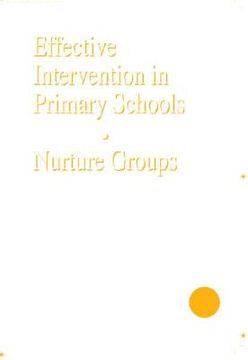 portada effective intervention in primary schools: nurture groups (en Inglés)