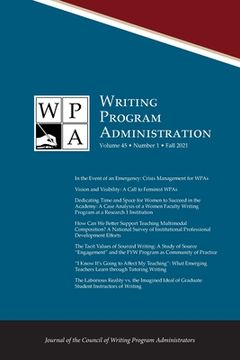 portada Wpa: Writing Program Administration 45.1 (Fall 2021) (en Inglés)