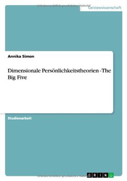 portada Dimensionale Persönlichkeitstheorien - The Big Five (German Edition) (en Alemán)