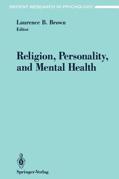 portada religion, personality, and mental health (en Inglés)