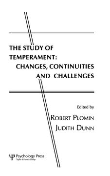 portada The Study of Temperament: Changes, Continuities, and Challenges