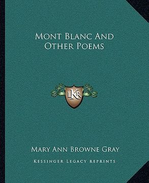 portada mont blanc and other poems (en Inglés)