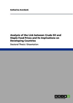 portada analysis of the link between crude oil and staple food prices and its implications on developing countries