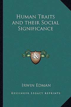 portada human traits and their social significance (en Inglés)