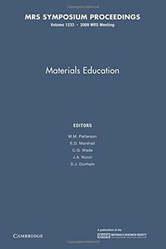 portada Materials Education: Volume 1233 (Mrs Proceedings) (en Inglés)
