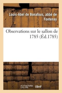 portada Observations sur le sallon de 1785 (in French)