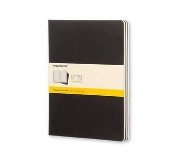 portada Moleskine Cahier - set de 3 Cuadernos Cuadriculados Extragrandes, Color Negro
