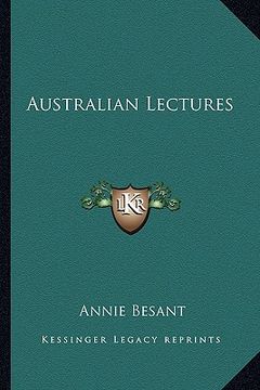 portada australian lectures (en Inglés)