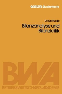 portada Bilanzanalyse und Bilanzkritik (in German)