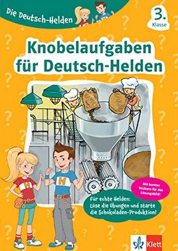 portada Klett die Deutsch-Helden Knobelaufgaben für Deutsch-Helden 3. Klasse: Grundschule (Mit Stickern) (en Alemán)