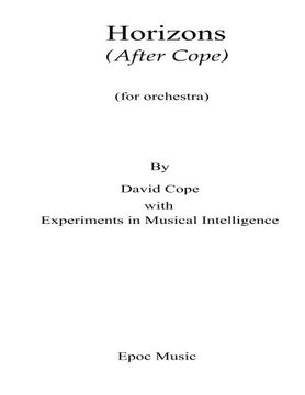 portada Horizons (After Cope): (for orchestra)
