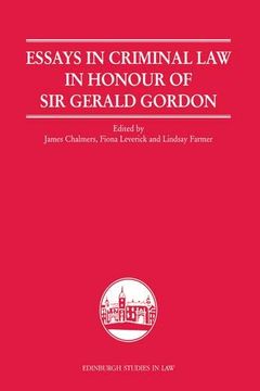 portada Essays in Criminal law in Honour of sir Gerald Gordon 