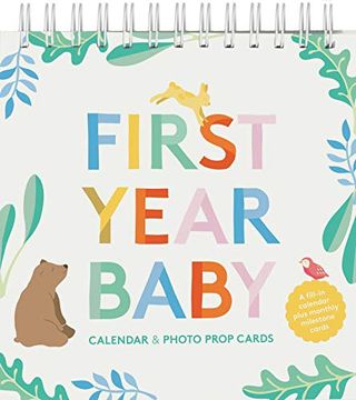 portada First Year Baby Calendar & Photo Prop Cards: (Baby Shower Gift, new Baby Gift) (en Inglés)