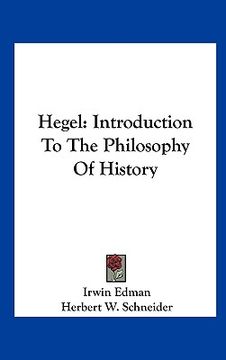 portada hegel: introduction to the philosophy of history (en Inglés)