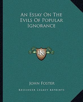 portada an essay on the evils of popular ignorance (en Inglés)
