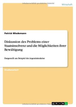 portada Diskussion des Problems einer Staatsinsolvenz und die Möglichkeiten ihrer Bewältigung (German Edition)