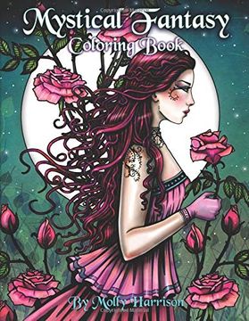 portada Mystical Fantasy Coloring Book: Coloring for Adults - Beautiful Fairies, Dragons, Unicorns, Mermaids and More! 