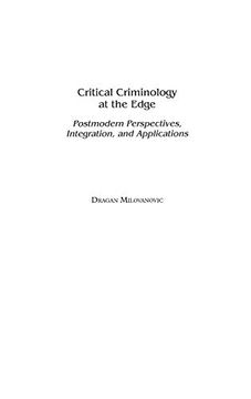 portada Critical Criminology at the Edge: Postmodern Perspectives, Integration, and Applications (Praeger Series in Criminology & Crime Control Policy) (en Inglés)