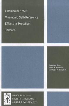 portada I Remember Me: Mnemonic Self-Reference Effects in Preschool Children (in English)