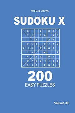 portada Sudoku x - 200 Easy Puzzles 9x9 (Volume 6) (in English)