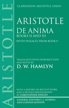 portada De Anima: Books ii and iii (With Passages From Book i): With Passages From Book i Bks. Ii & iii (Clarendon Aristotle Series) (en Inglés)