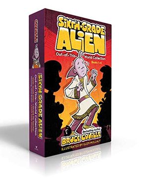 portada Sixth-Grade Alien Out-Of-This-World Collection (Boxed Set): Sixth-Grade Alien; I Shrank My Teacher; Missing--One Brain!; Lunch Swap Disaster (en Inglés)