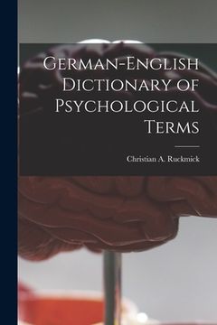 portada German-English Dictionary of Psychological Terms