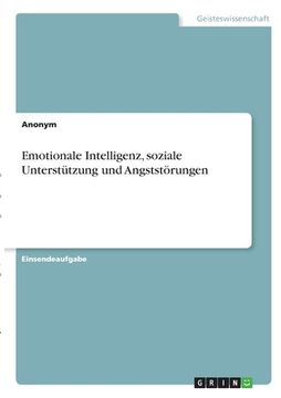 portada Emotionale Intelligenz, soziale Unterstützung und Angststörungen (en Alemán)