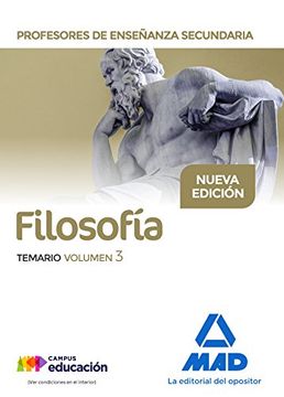 portada Profesores de Enseñanza Secundaria Filosofía Temario Volumen 3 (in Spanish)