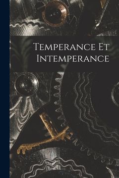 portada Temperance Et Intemperance (en Inglés)