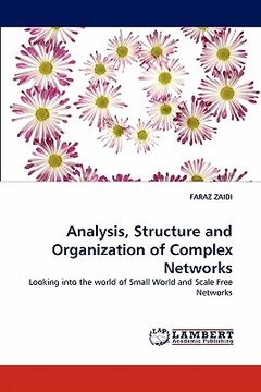 portada analysis, structure and organization of complex networks