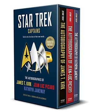 portada Star Trek Captains - The Autobiographies: Boxed Set with Slipcase and Character Portrait Art of Kirk, Picard and Janeway Autobiographies (en Inglés)