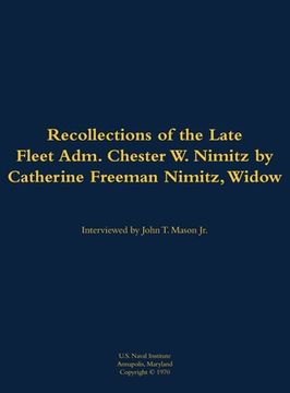 portada Recollections of the Late Fleet Adm. Chester W. Nimitz (en Inglés)