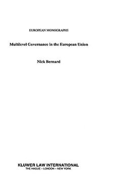 portada multilevel governance in the european union (en Inglés)
