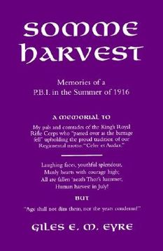 portada somme harvest.memories of a pbi in the summer of 1916. (en Inglés)