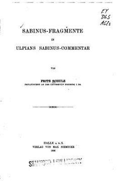 portada Sabinus-fragmente in Ulpians Sabinus-commentar (en Alemán)
