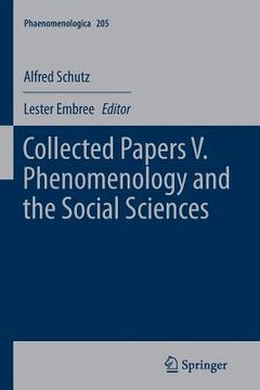 portada Collected Papers V. Phenomenology and the Social Sciences (en Inglés)
