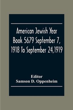 portada American Jewish Year Book 5679 September 7, 1918 To September 24,1919 (in English)