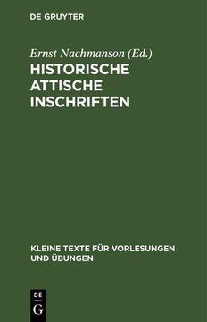 portada Historische Attische Inschriften (in German)