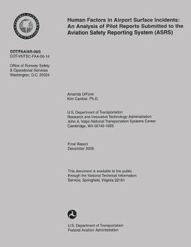 portada Human Factors in Airport Surface Incidents: An Analysis of Pilot Report Submitted to the Aviation Safety Reporting System (in English)
