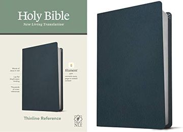 portada Nlt Thinline Reference Bible, Filament Enabled Edition: New Living Translation, Navy Blue Genuine Leather, Thinline Reference Letter (en Inglés)