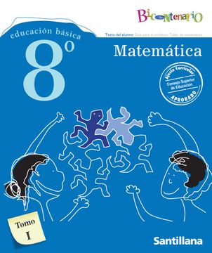 portada Matemática 8 Básico Bicentenario (Tomo I Y Tomo II + Taller De Matemática + TEAS Matemática 8)