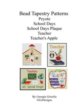 portada Bead Tapestry Patterns Peyote school days school days plaque teacher teacher's apple