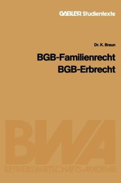 portada BGB ― Familienrecht, BGB ― Erbrecht (Gabler-Studientexte) (German Edition)