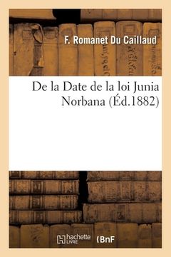 portada de la Date de la Loi Junia Norbana (in French)